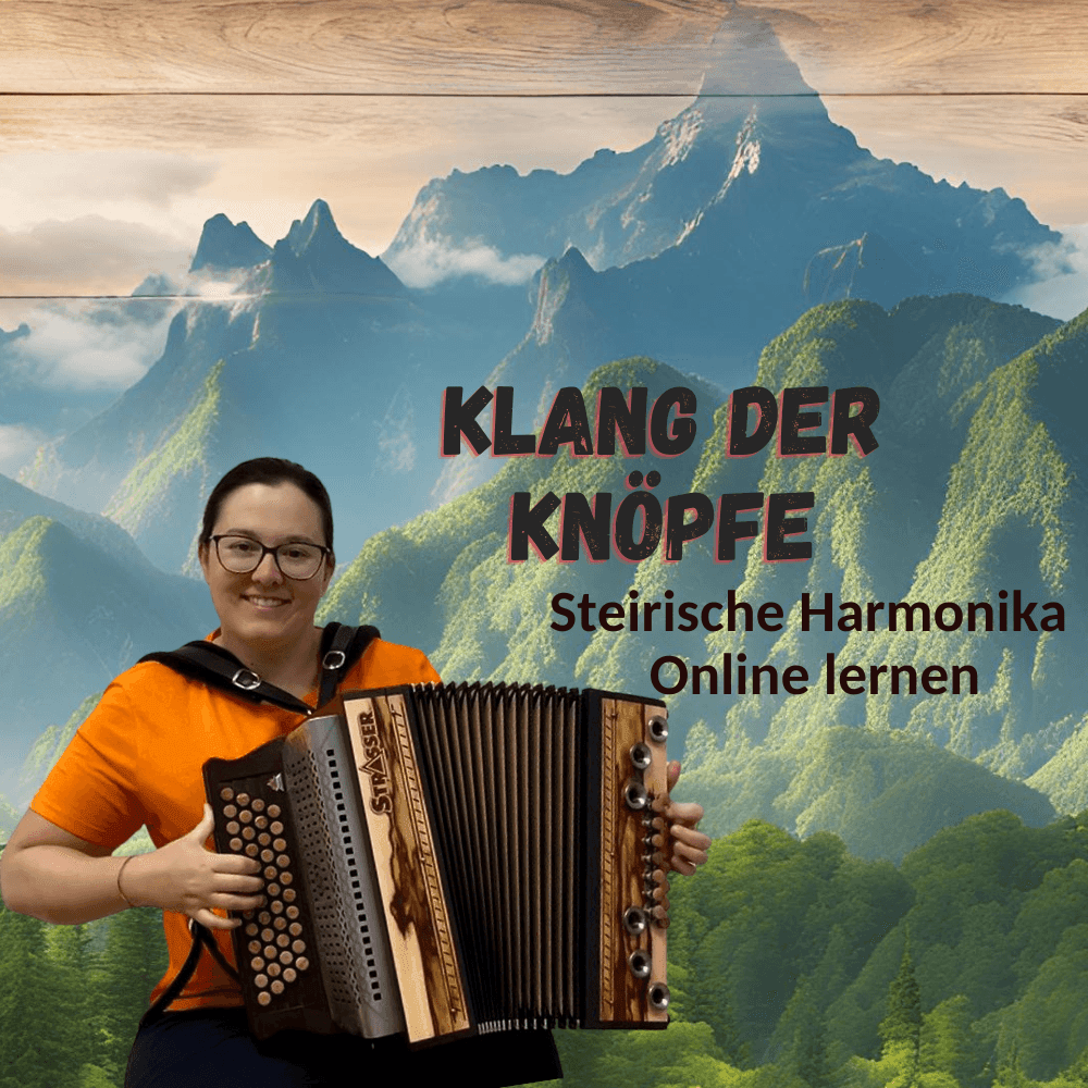 Musikerin spielt Steirische Harmonika ohne Noten